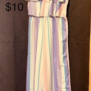 Striped Ruffle Jumpsuit